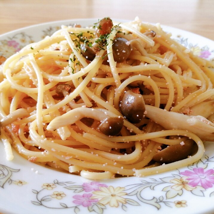 しめじとたらこのパスタ